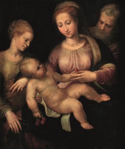 Holy Family with Saint Catherine, Innocenzo da Imola (Imola 1490 - Bologna 1550)